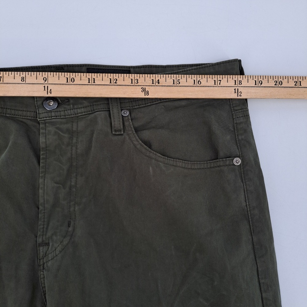 Adriano Goldschmied Everett Slim Straight Pants Mens 35x34 Italian Olive Green - Picture 6 of 12